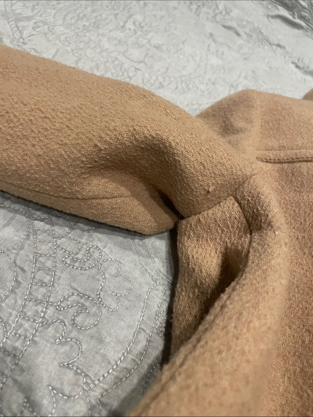 J. Crew Camel Wool-Blend Pea Coat with Faux-Fur Trim Hood - Picture 12 of 12